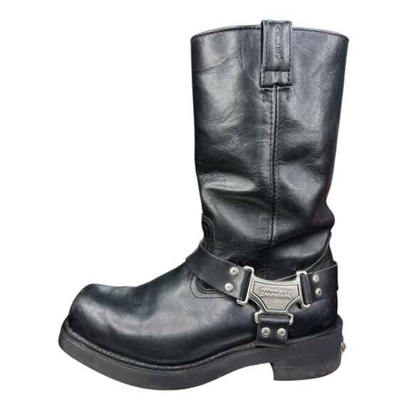 Harley Davidson Men’s Mega Harness Black Leather Moto Boot Size US 10.5 - Picture 3 of 10